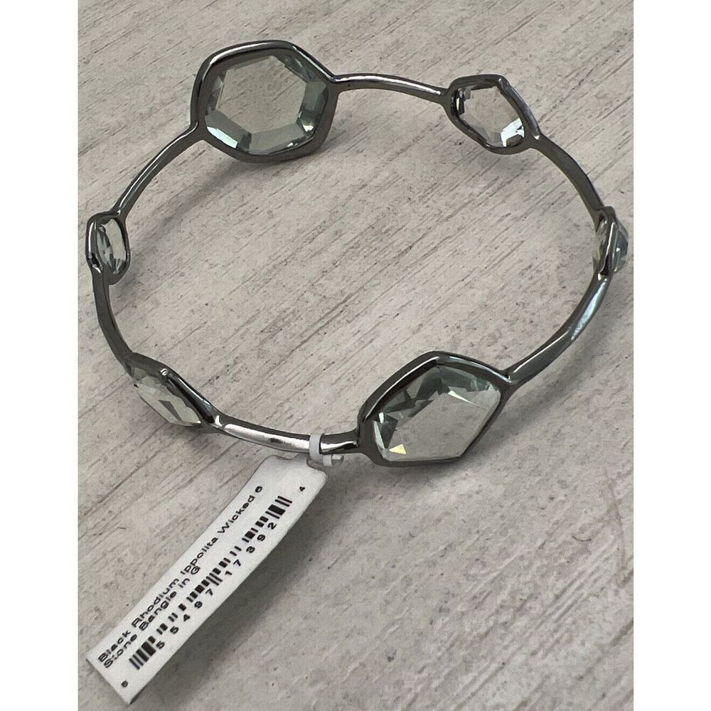 Ippolita Black Rhodium Silver 925 Diamond Wicked 6 Station Bangle Bracelet $2495 - Picture 2 of 12
